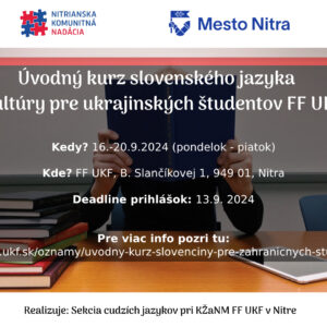 Kurz slovenského jazyka pre zahraničných študentov 2024